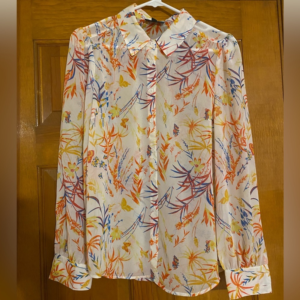 Colorful sheer ModCloth blouse